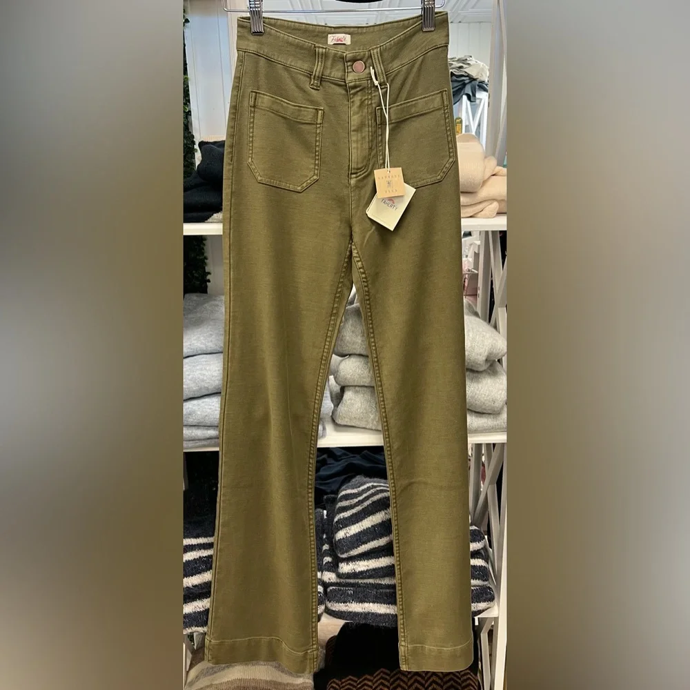 Faherty - Stretch Terry Patch Pocket Pant Olive Green - Picture 4 of 7